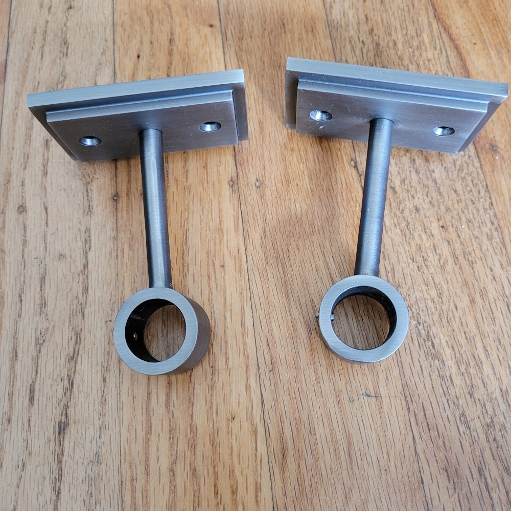 COPY - Pottery Barn 4" Curtain / Drapery Bracket Window Hardware Pewter Finish …